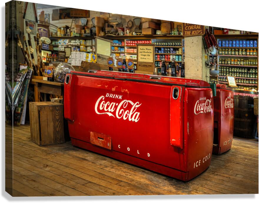 Antique Soft Drink Cooler Canvas Print