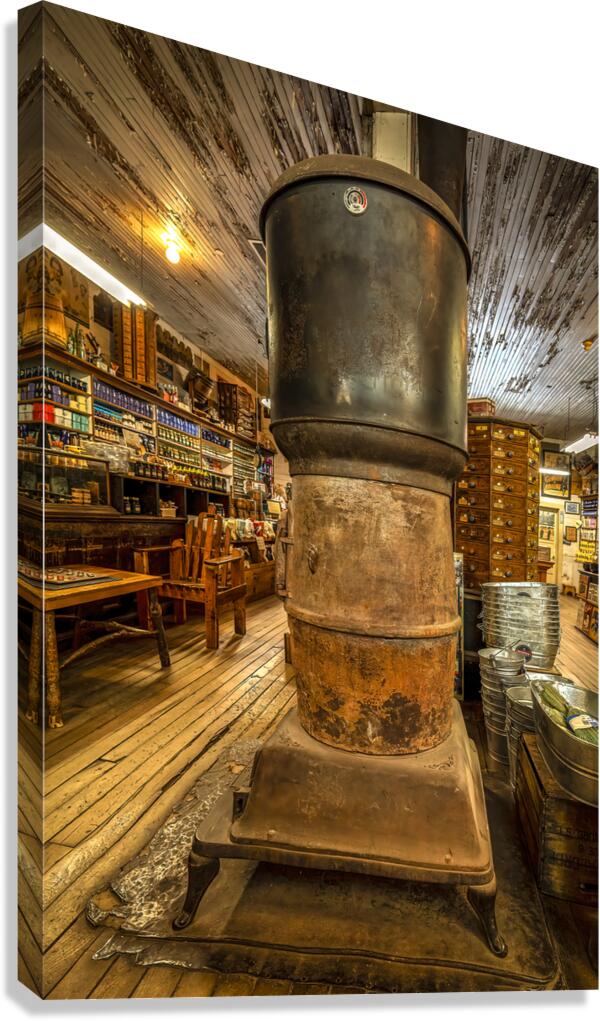 Antique Stove at the Old Country Store Canvas Print