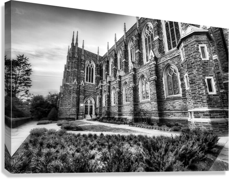 Duke Chapel Architecture in Black and White – Durham NC Canvas Print