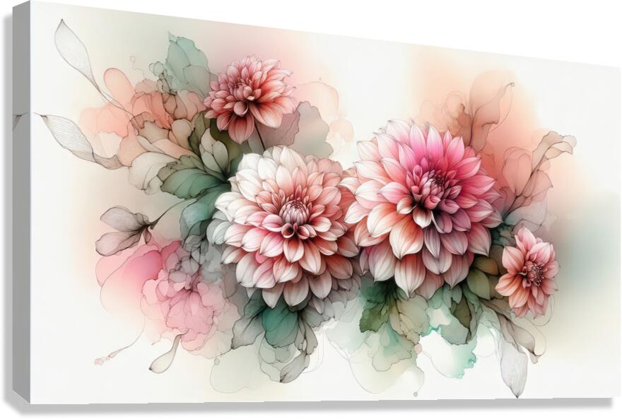 Ethereal Blooms – Majestic Dahlias Canvas Print