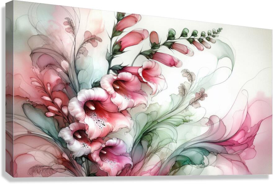 Ethereal Blooms – Whispering Foxgloves Canvas Print