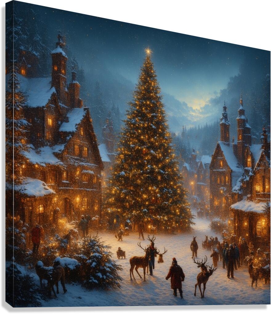 Enchanted Winter Hamlet Canvas Print