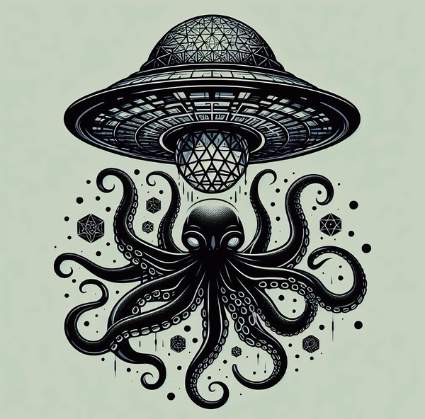 UFO & Octopus  Print