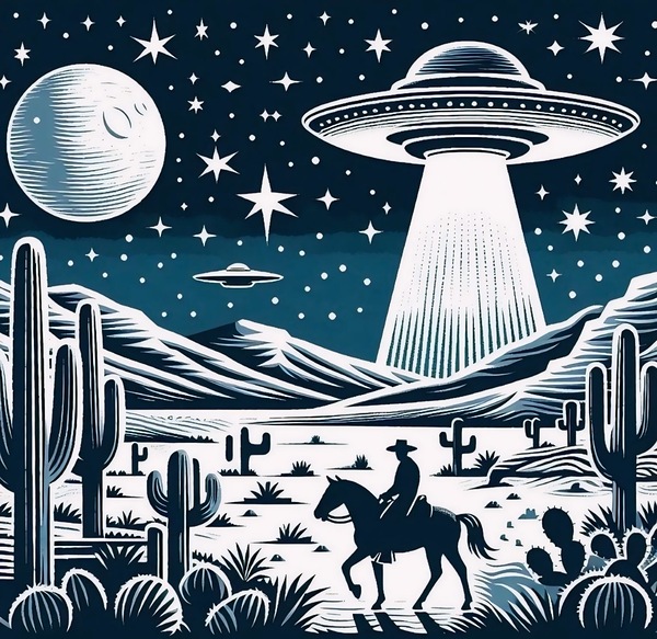 Western UFO Print