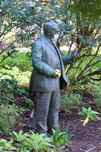 Statues wearing masks