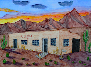 Abandoned Cafe in the Desert