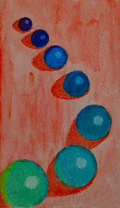 3D Balls Postcard-sized painting