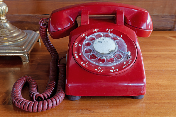 Red rotary phone Print