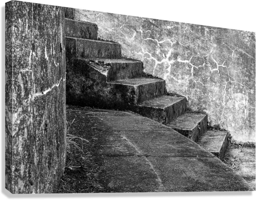 Cape Disappointment Battery 247 steps in B&W Canvas Print