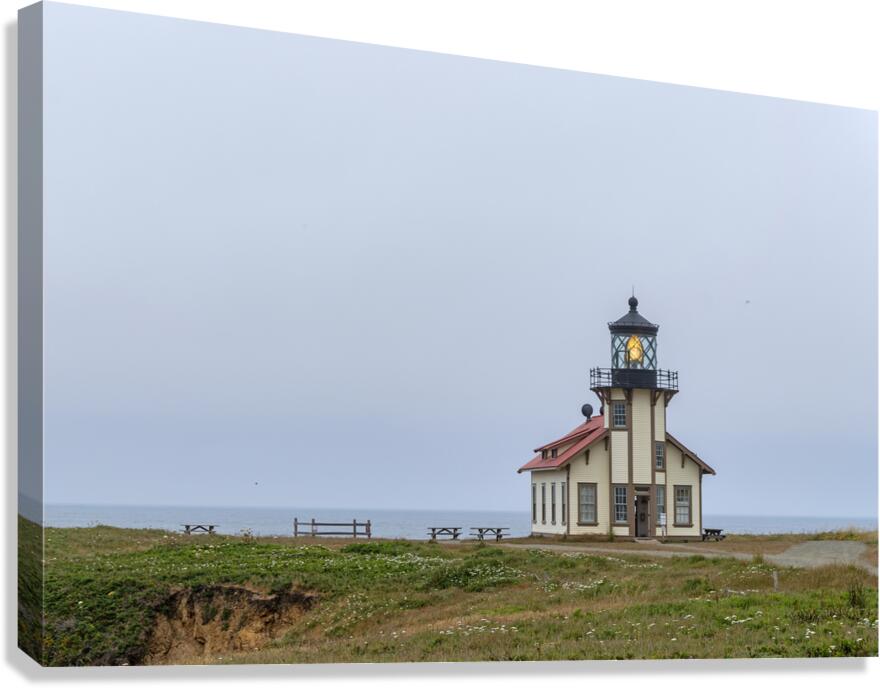 Point Cabrillo Lighthouse with light on Canvas Print