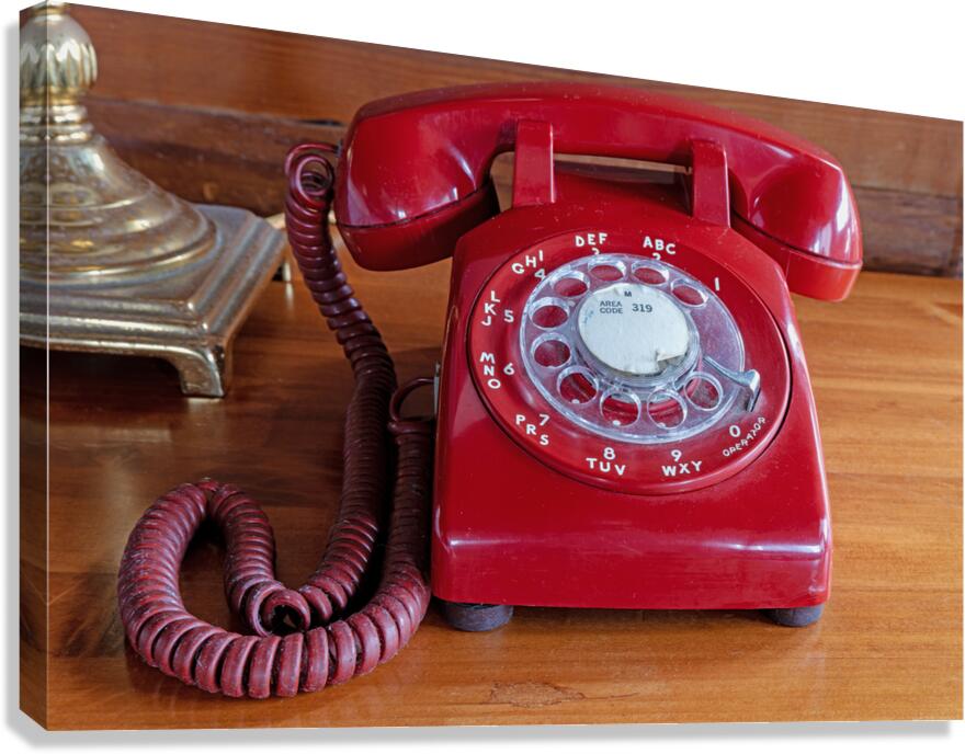 Red rotary phone Canvas Print