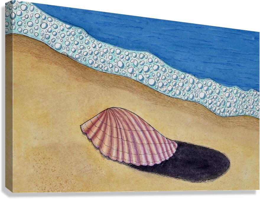 Seashell on Sand Canvas Print