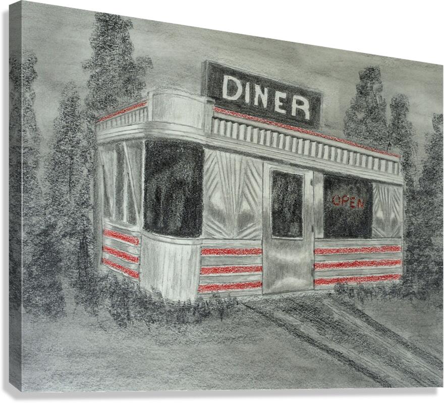 Graphite diner Canvas Print