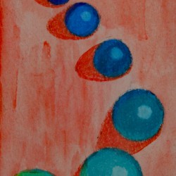 3D Balls Postcard-sized painting