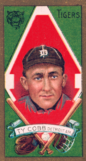 1911 Ty Cobb Gold Border Baseball Card Art Print
