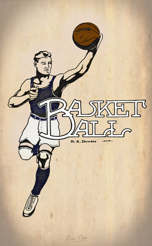 1917 Penn State College Basketball Player Art by Roy S. Dunkle