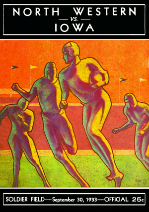 1933 Iowa vs. Northwestern Football Program Art