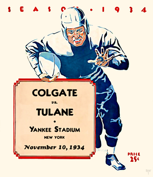1934 Colgate Yankee Stadium Football Program Cover Art 