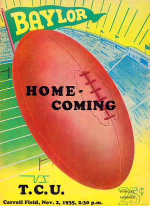 1935 Baylor Bears vs. TCU Horned Frogs Cover Art