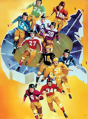 1942 Lon Keller Football Art Remix