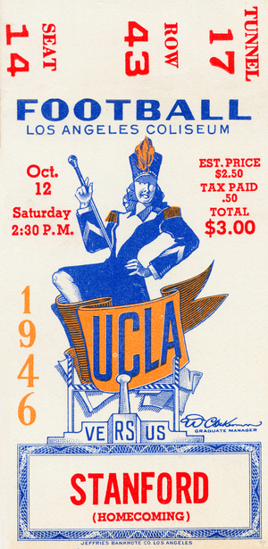 1946 Stanford vs. UCLA Football Ticket Stub Print
