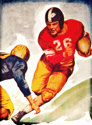 1947 Football Action Viewfinder Slide Art