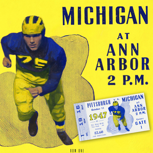 1947 Michigan Wolverines Football Ticket Remix