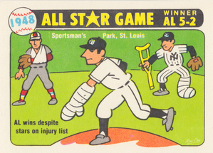 1948 Major League Baseball All-Star Game Cartoon Art