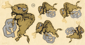 1950s Colorado Buffaloes Decal Sheet Wall Art