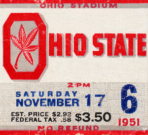 1951 Ohio State Ticket Stub Remix