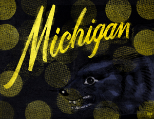 1952 Michigan Wolverines Vintage Art