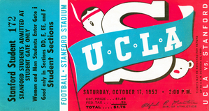 1953 UCLA vs. Stanford Football Ticket Canvas Art