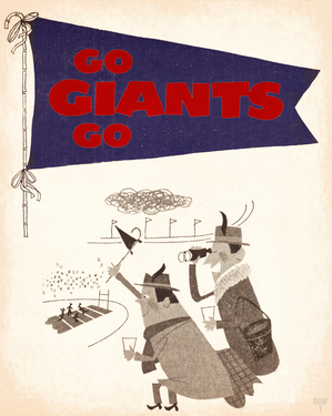 1953 New York Giants Pennant Art