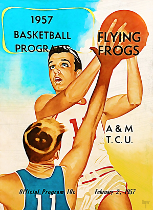 1957 TCU vs. Texas AM Basketball Cover Art
