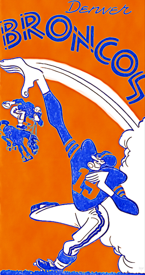 1962 Denver Broncos Football Art