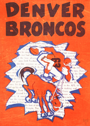 1963 Denver Broncos Retro Art