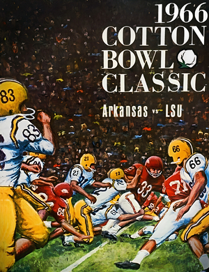 1966 Cotton Bowl LSU Versus Arkansas Cover Art