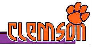Retro Clemson Tiger Paw Art