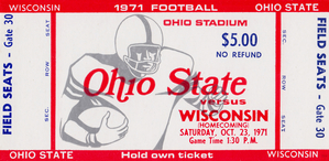 1971 Ohio State vs. Wisconsin Football Ticket Canvas