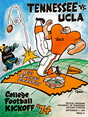 1974 UCLA vs. Tennessee Football Program Art