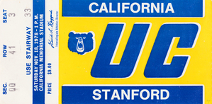 1978 Cal Bears vs. Stanford Cardinal Ticket Art