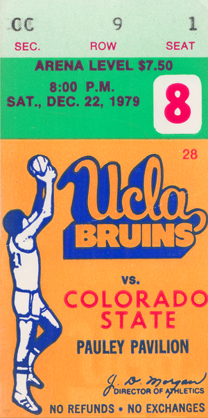 1979 UCLA Bruins vs. Colorado State Rams Basketball Ticket Print