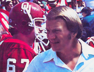 1980 Oklahoma Sooners Barry Switzer Watercolor Art