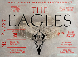 1980 Eagles Concert Ticket Stub Art