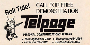 1980s telpage roll tide ad