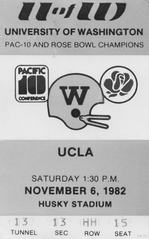 1982 uw huskies washington ucla football ticket stub canvas husky stadium seattle ticket