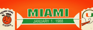 1988 Miami Hurricanes Orange Bowl Art