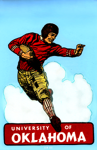 Vintage University of Oklahoma Football Player Art
