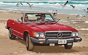 1975 Mercedez-Benz 450 SL Car Art