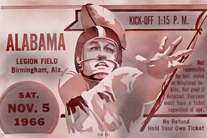 1966 Alabama Football Ticket Remix Art